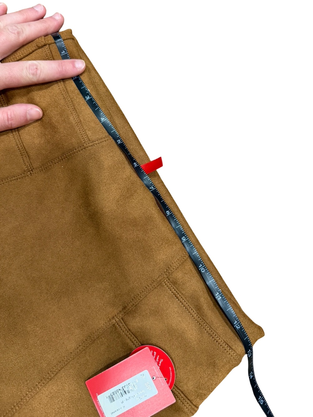 ✨ NWT Spanx Faux Suede Leggings Caramel Brown Small Petite - Picture 10 of 12